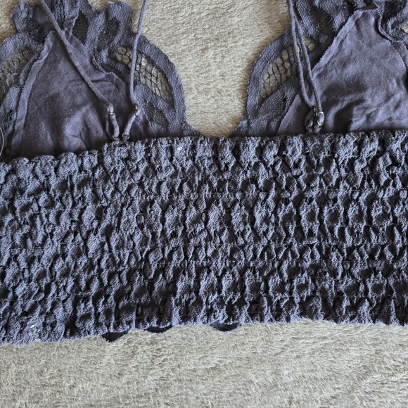 Free People Adella Bralette Charcoal Size Large - Picture 9 of 12